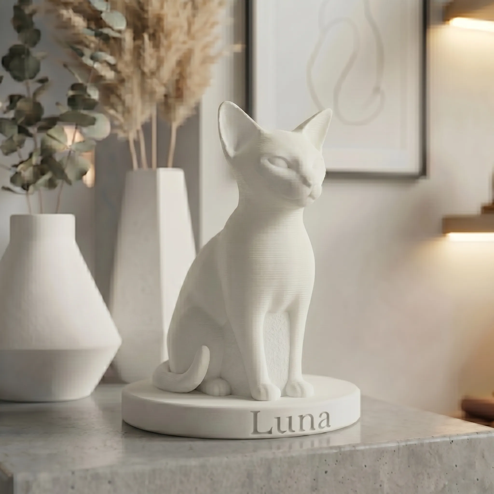 Siamese Cat Urn — Extra-Fine 3D Printed Memorial for Ashes | Free Name Engraving - Image 10