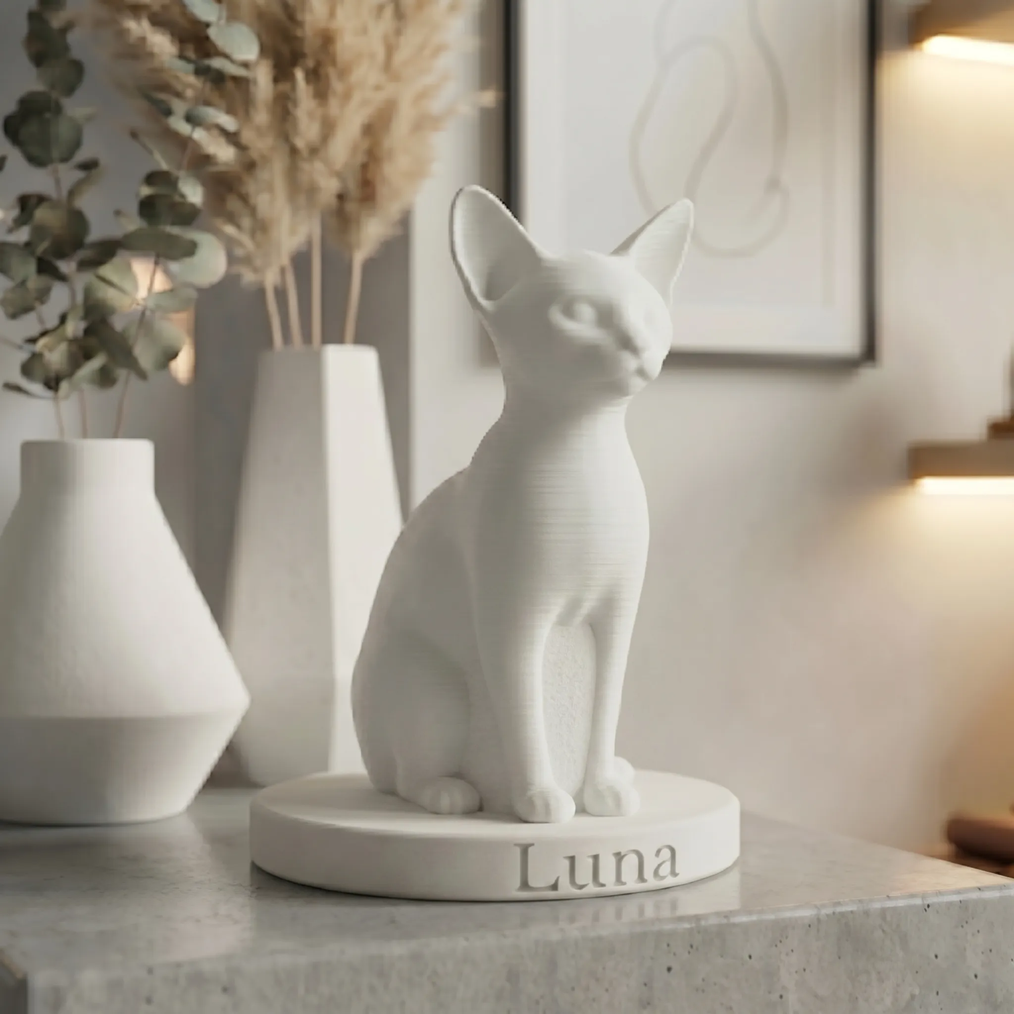 Abyssinian Cat Urn — Extra-Fine 3D Printed Memorial for Ashes | Free Name Engraving - Image 10