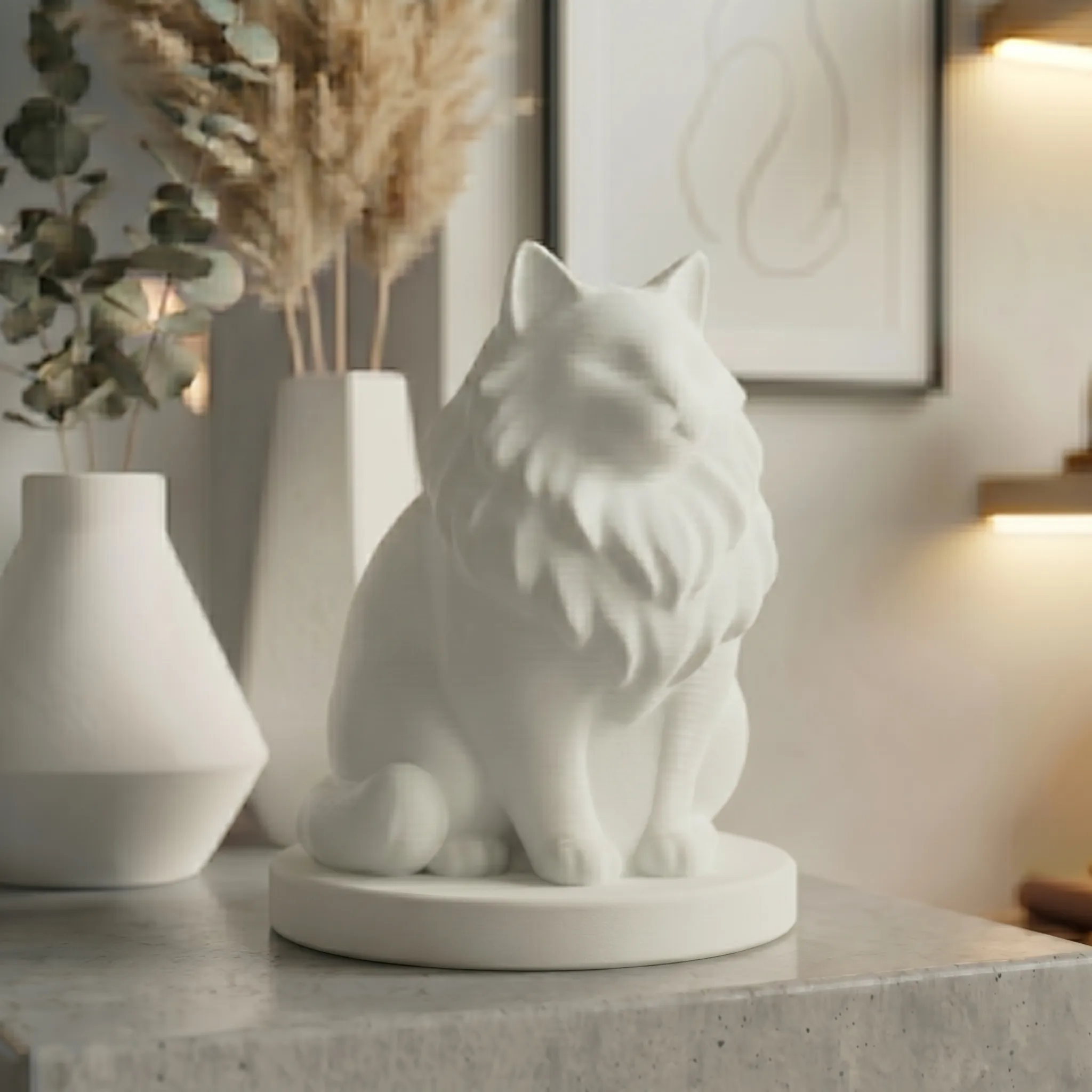 Norwegian Forest Cat Urn — Extra-Fine 3D Printed Memorial for Ashes | Free Name Engraving - Image 9