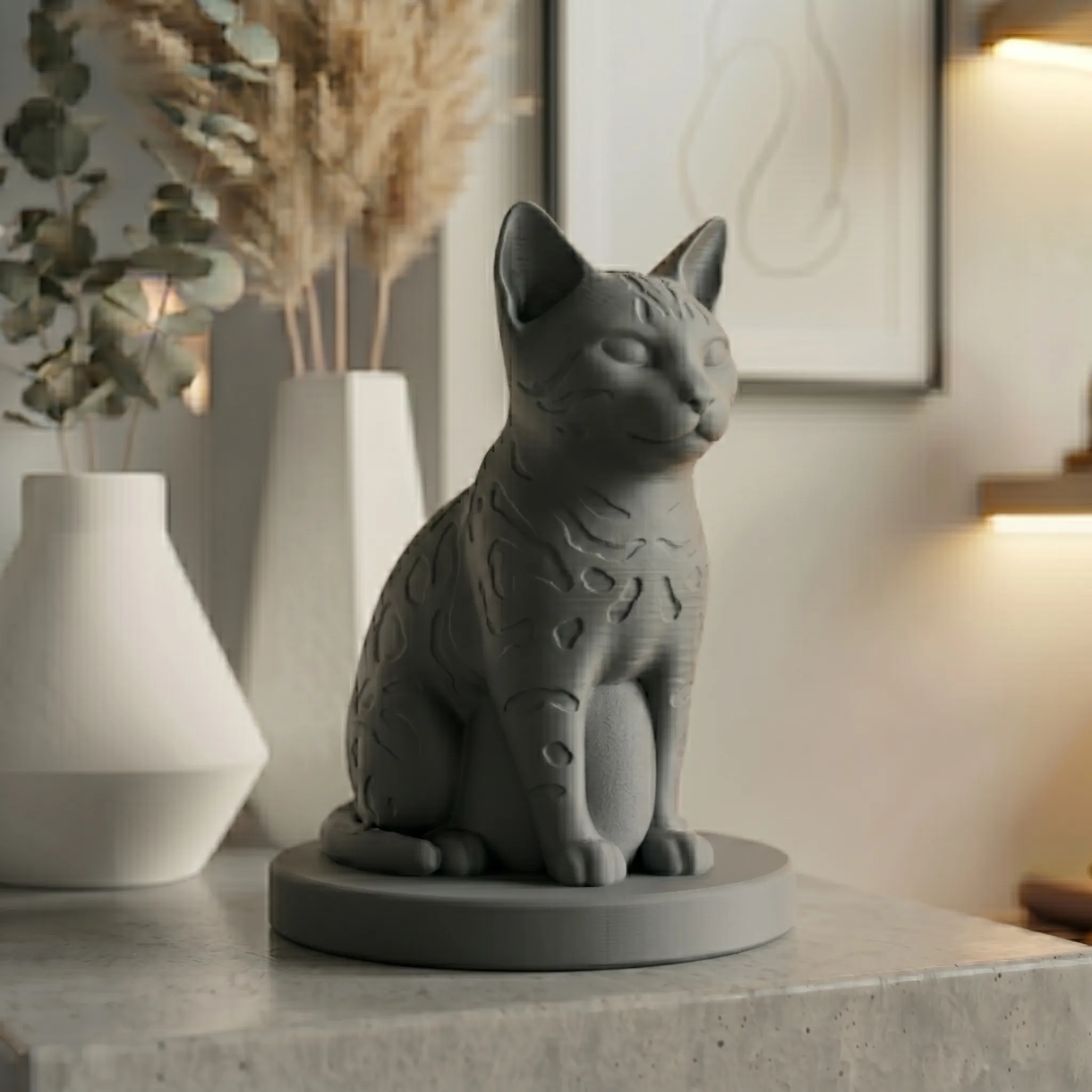 Bengal Cat Urn — Extra-Fine 3D Printed Memorial for Ashes | Free Name Engraving - Image 7