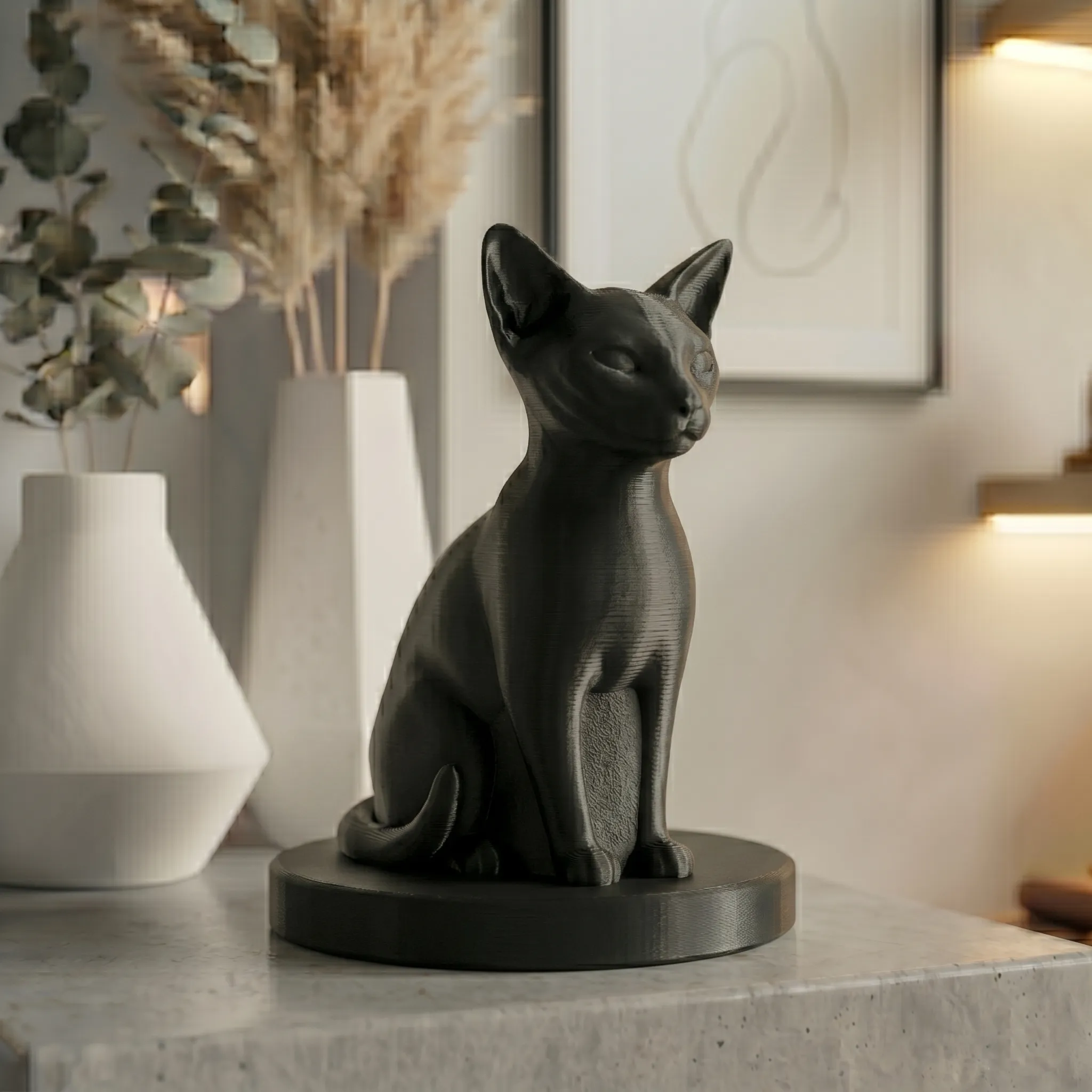 Siamese Cat Urn — Extra-Fine 3D Printed Memorial for Ashes | Free Name Engraving - Image 8