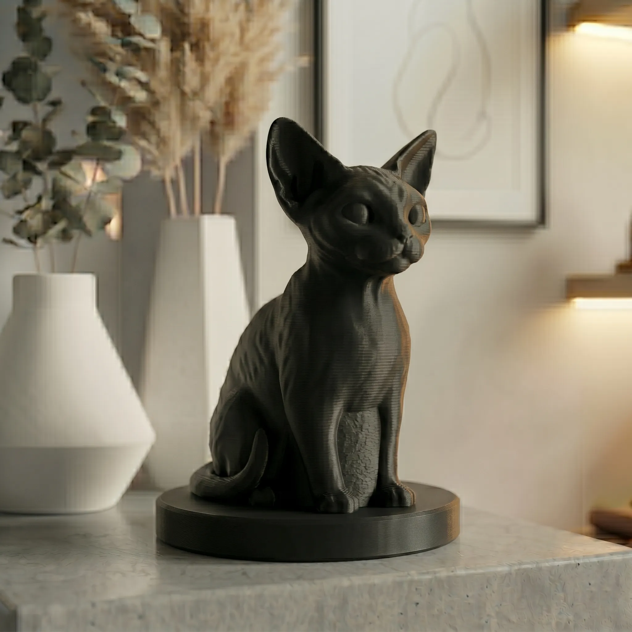 Devon Rex Cat Urn — Extra-Fine 3D Printed Memorial for Ashes | Free Name Engraving - Image 6