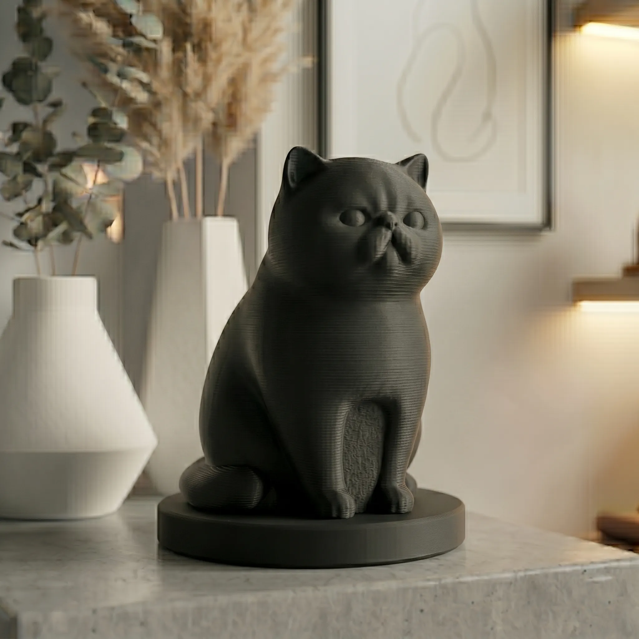 Exotic Shorthair Cat Urn — Extra-Fine 3D Printed Memorial for Ashes | Free Name Engraving - Image 6