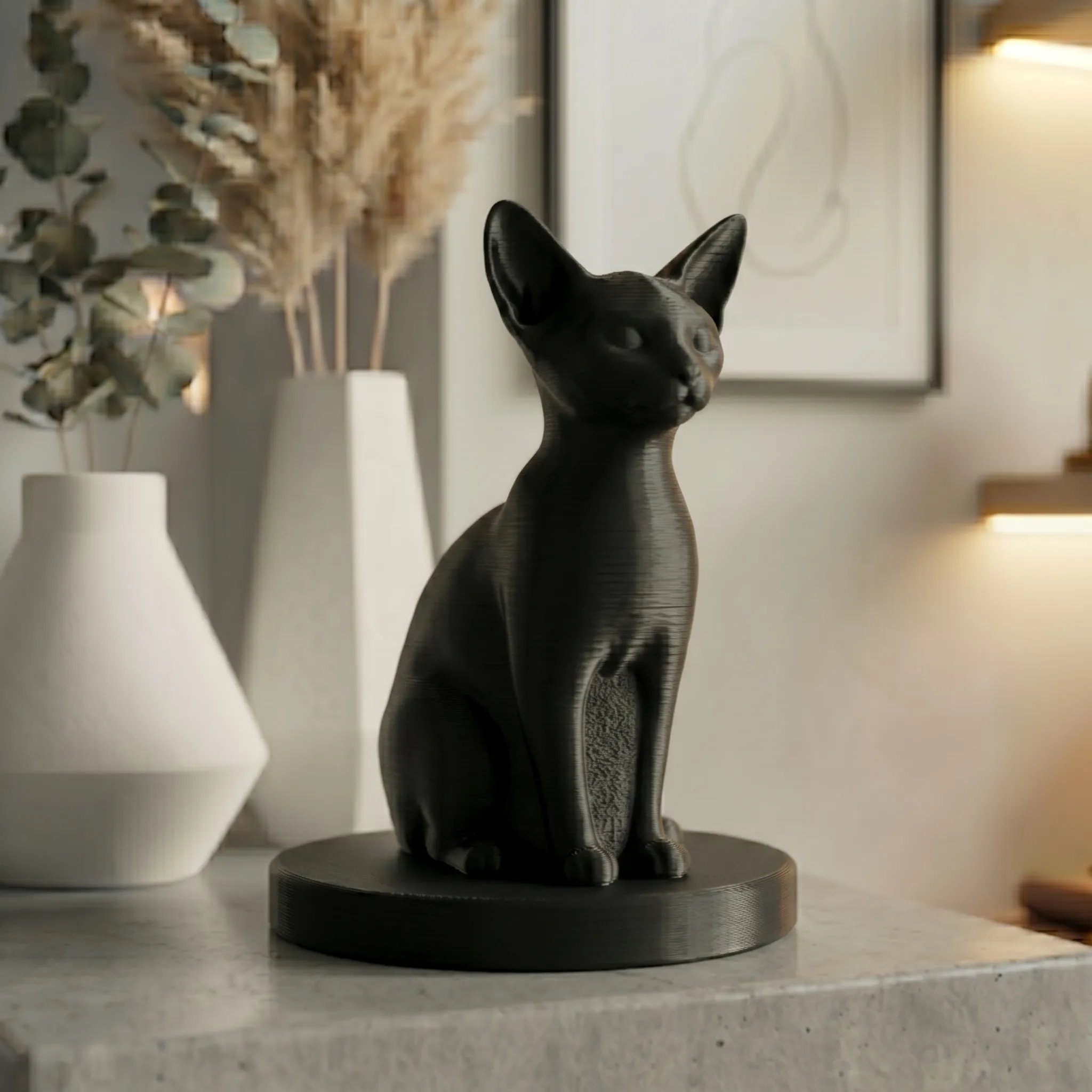 Abyssinian Cat Urn — Extra-Fine 3D Printed Memorial for Ashes | Free Name Engraving - Image 8