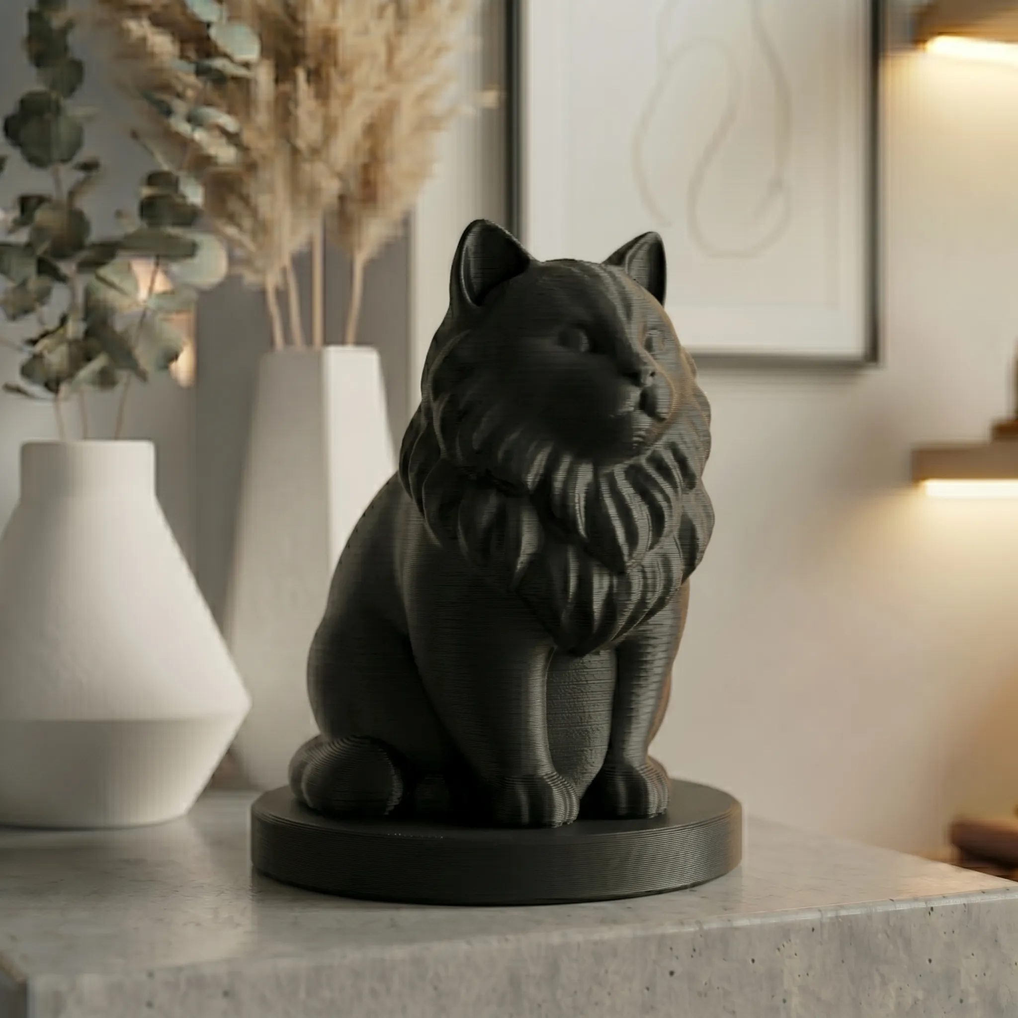 Siberian Cat Urn — Extra-Fine 3D Printed Memorial for Ashes | Free Name Engraving - Image 9