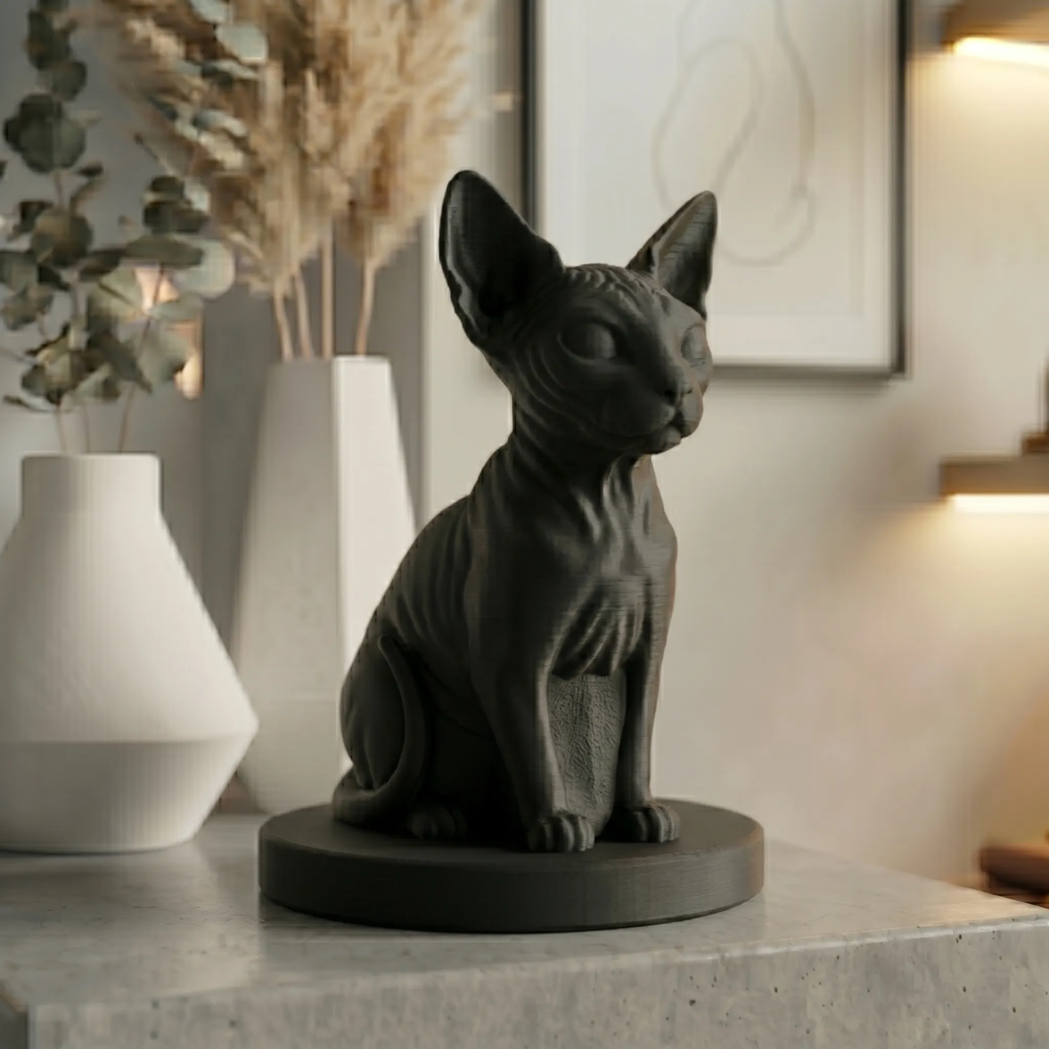 Sphynx Cat Urn — Extra-Fine 3D Printed Memorial for Ashes | Free Name Engraving - Image 8