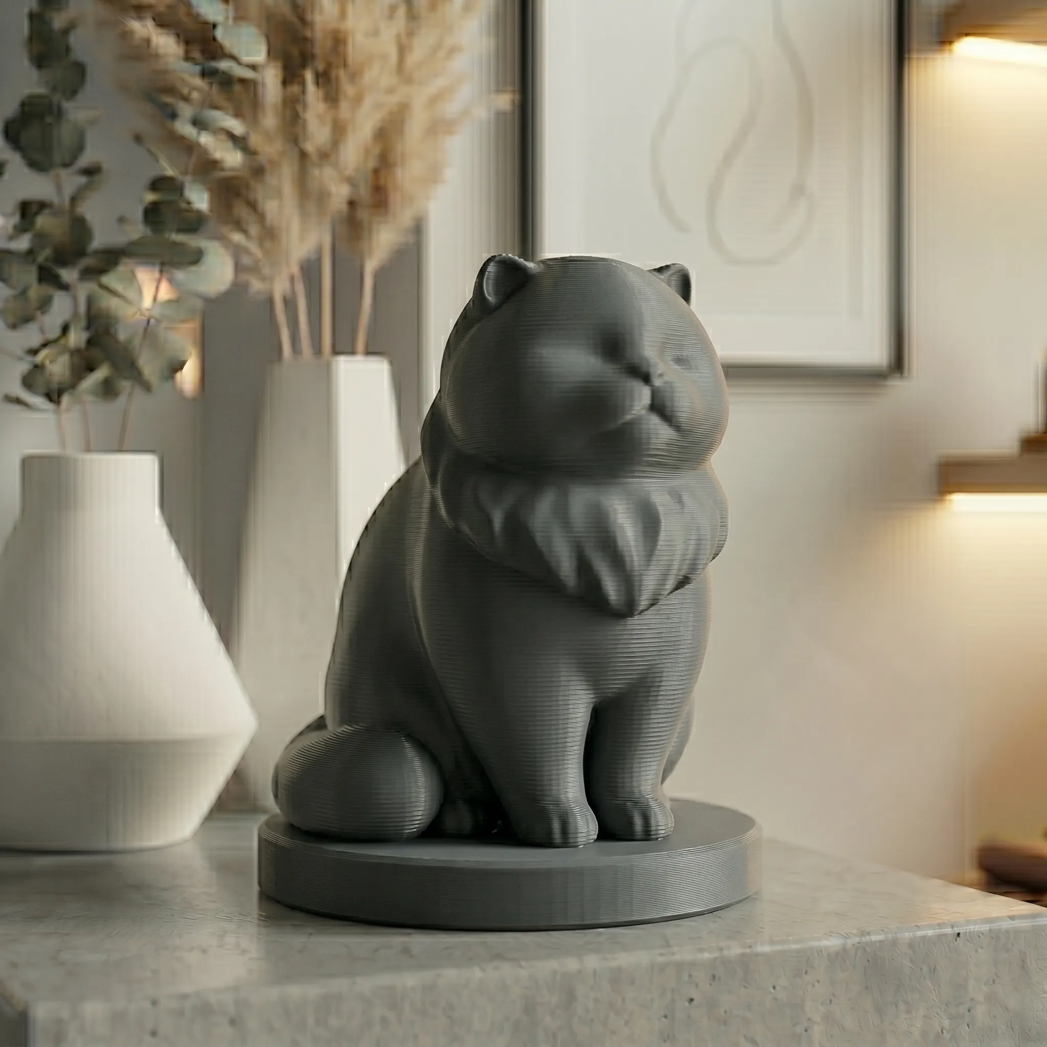 Persian Cat Urn — Extra-Fine 3D Printed Memorial for Ashes | Free Name Engraving - Image 6