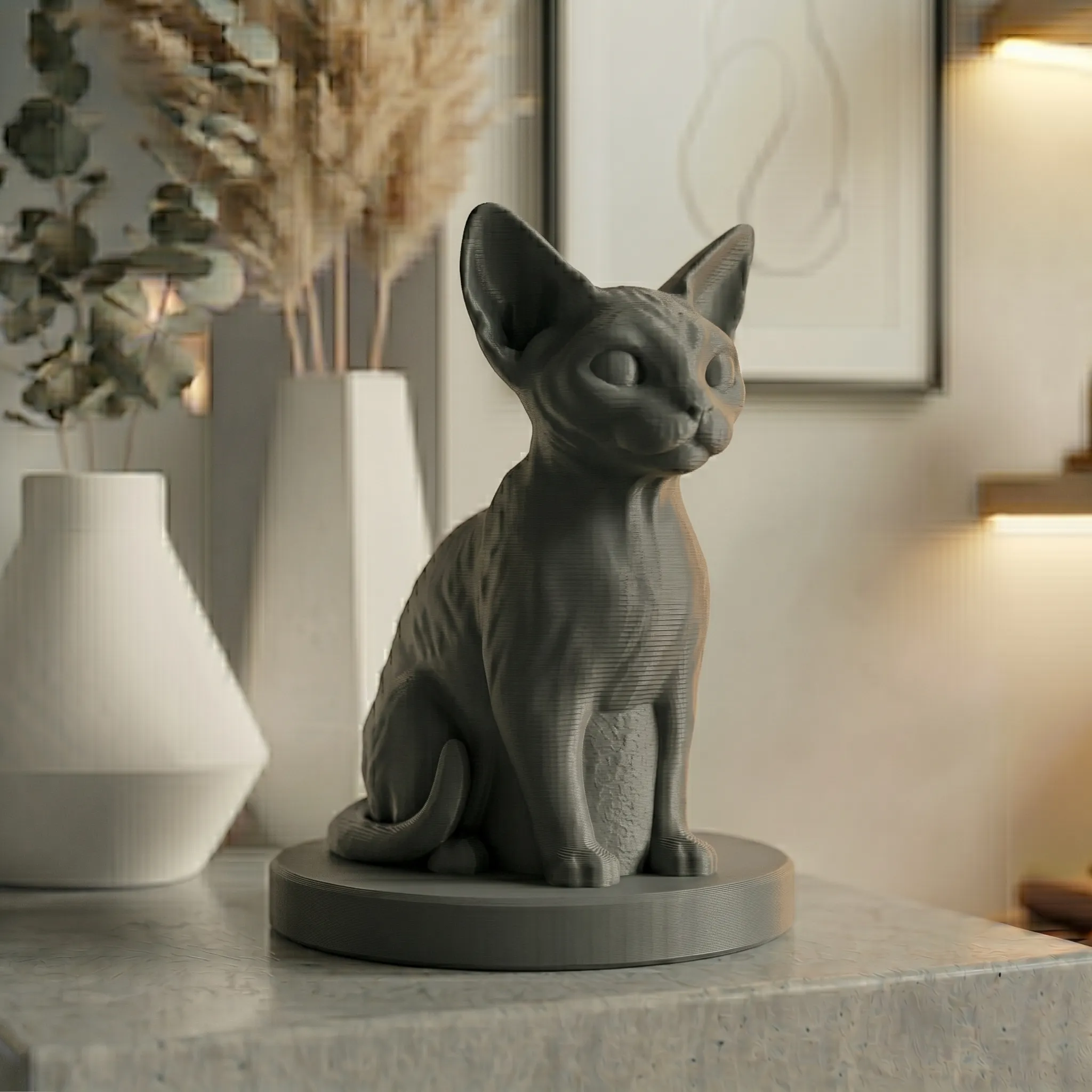 Devon Rex Cat Urn — Extra-Fine 3D Printed Memorial for Ashes | Free Name Engraving - Image 5