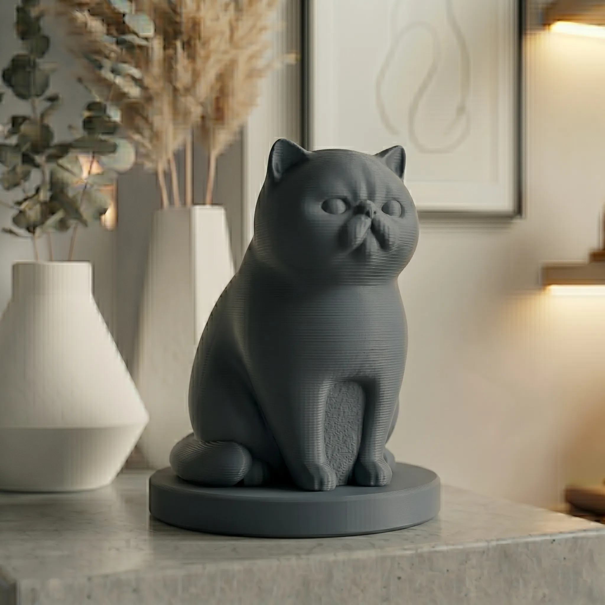 Exotic Shorthair Cat Urn — Extra-Fine 3D Printed Memorial for Ashes | Free Name Engraving - Image 5
