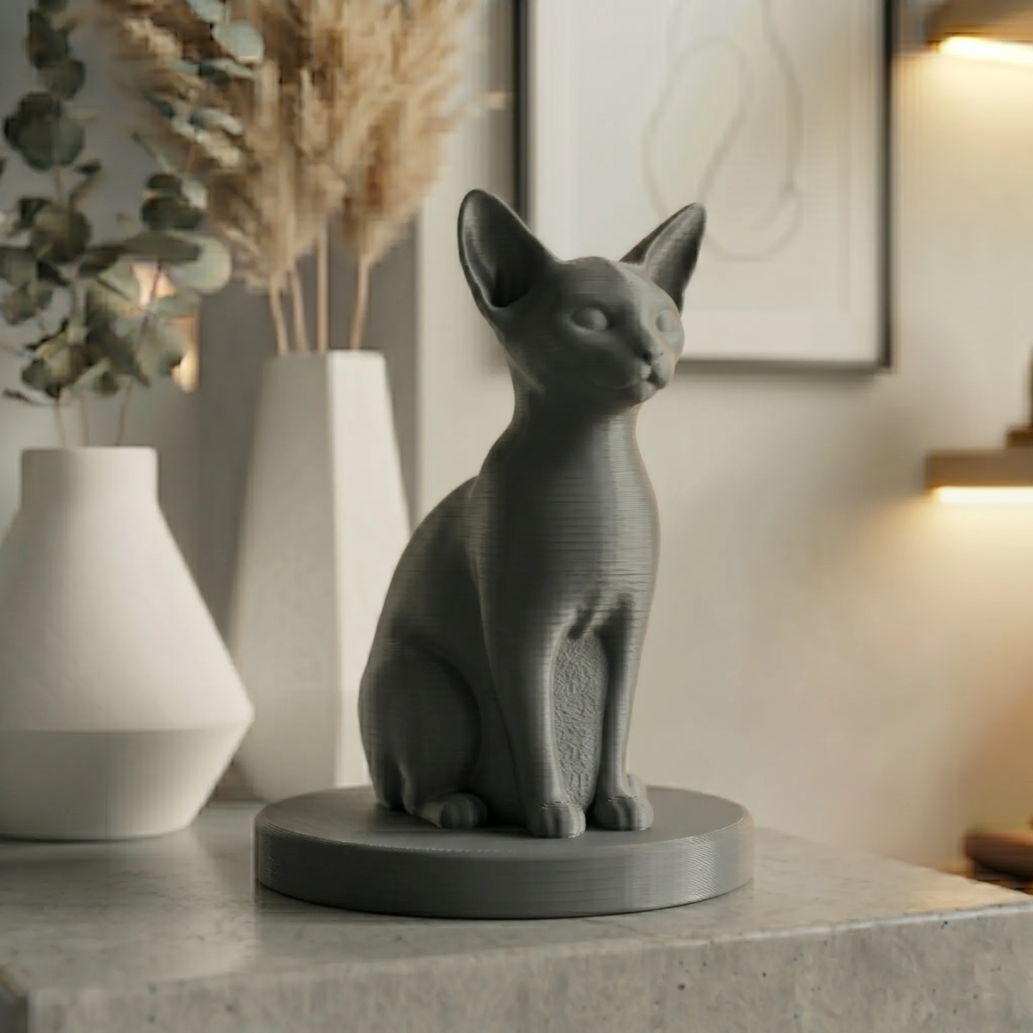 Abyssinian Cat Urn — Extra-Fine 3D Printed Memorial for Ashes | Free Name Engraving - Image 7