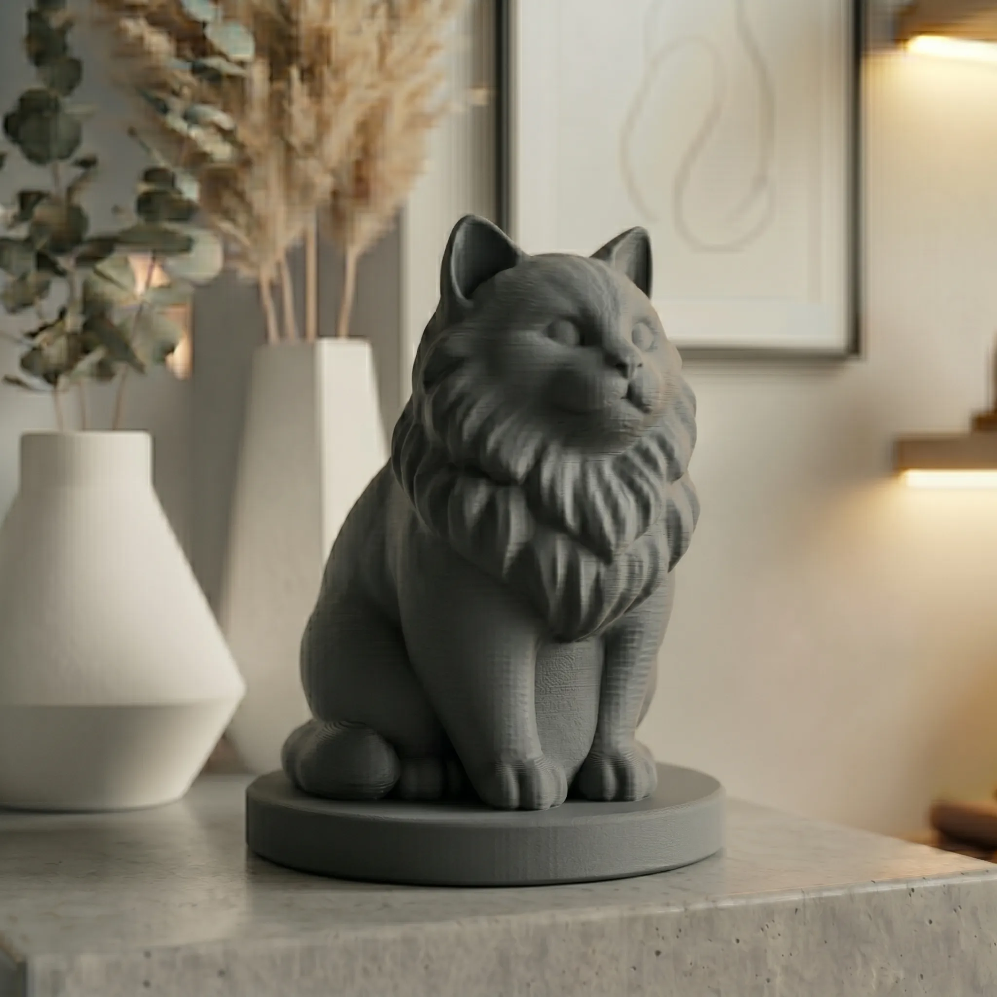 Siberian Cat Urn — Extra-Fine 3D Printed Memorial for Ashes | Free Name Engraving - Image 8