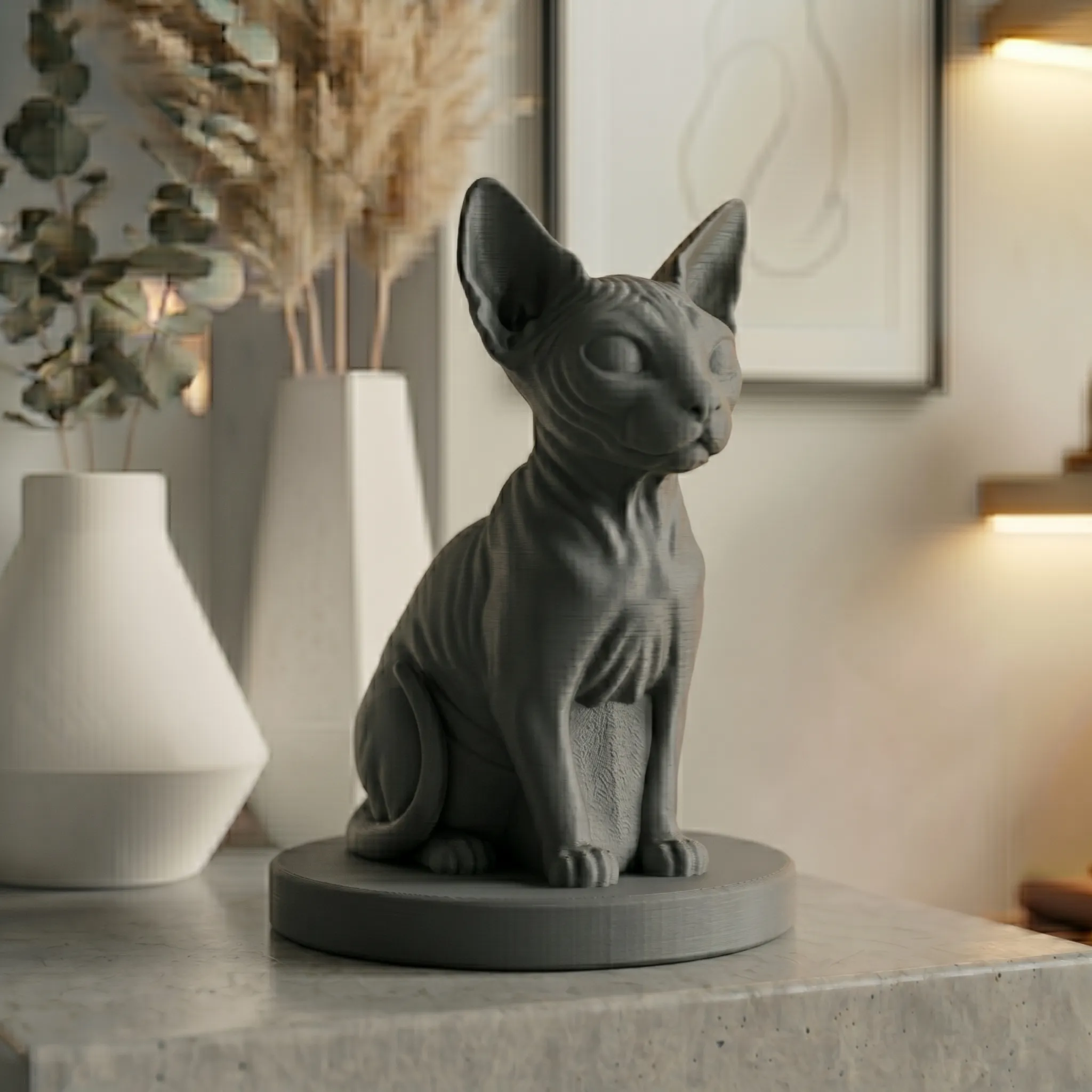 Sphynx Cat Urn — Extra-Fine 3D Printed Memorial for Ashes | Free Name Engraving - Image 7