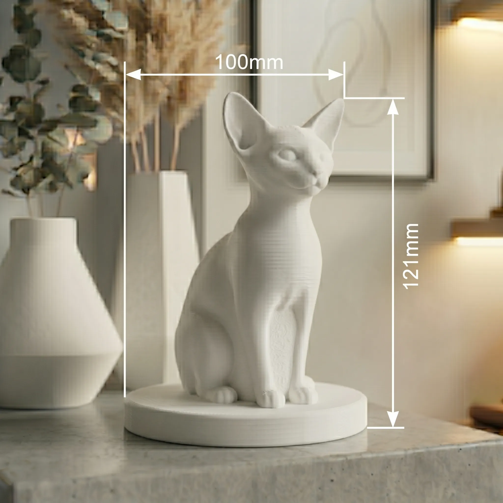 Abyssinian Cat Urn — Extra-Fine 3D Printed Memorial for Ashes | Free Name Engraving - Image 6