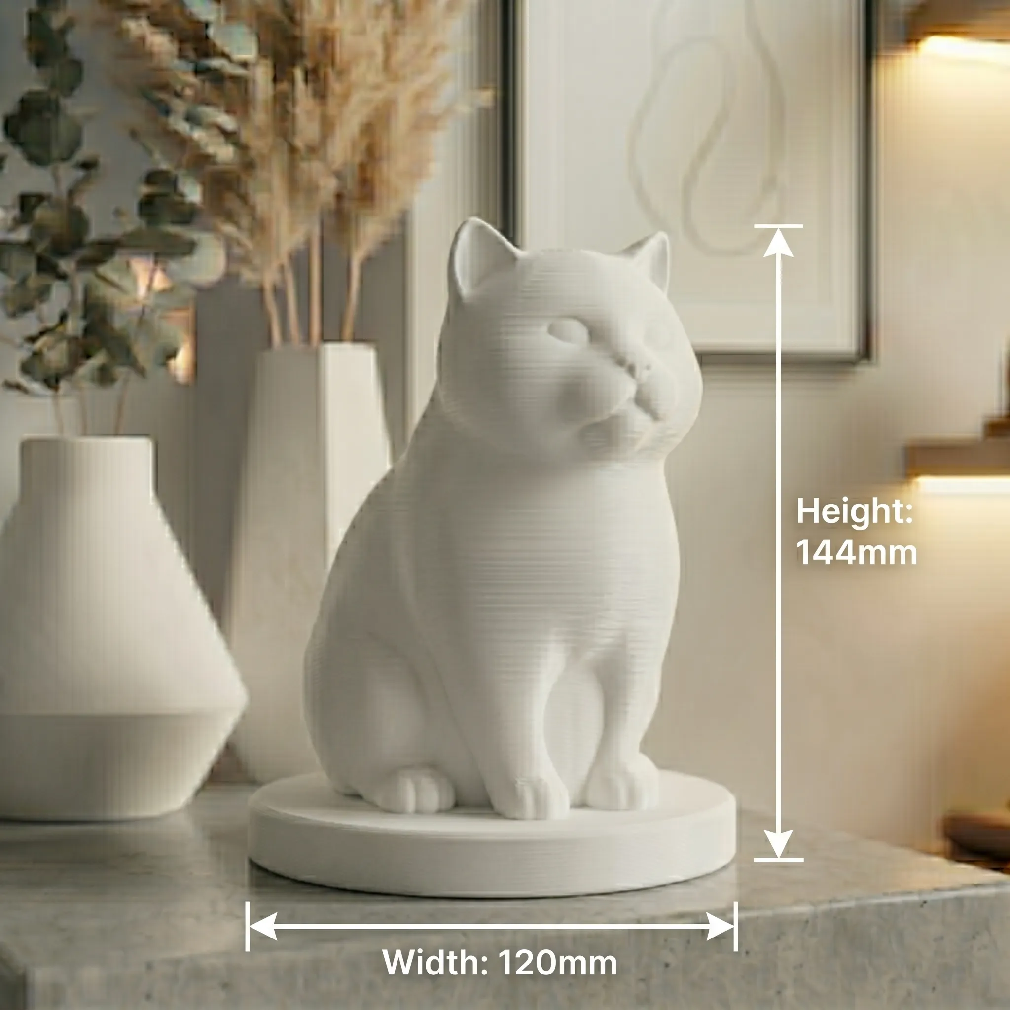 British Shorthair Cat Urn — Extra-Fine 3D Printed Memorial for Ashes | Free Name Engraving - Image 3