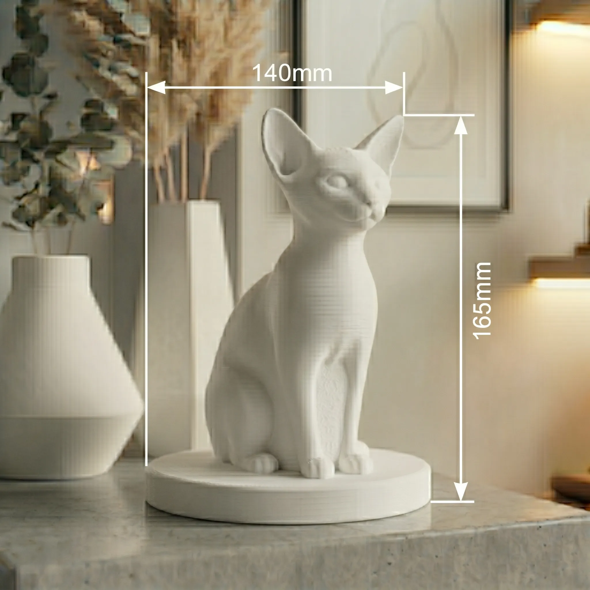 Abyssinian Cat Urn — Extra-Fine 3D Printed Memorial for Ashes | Free Name Engraving - Image 4
