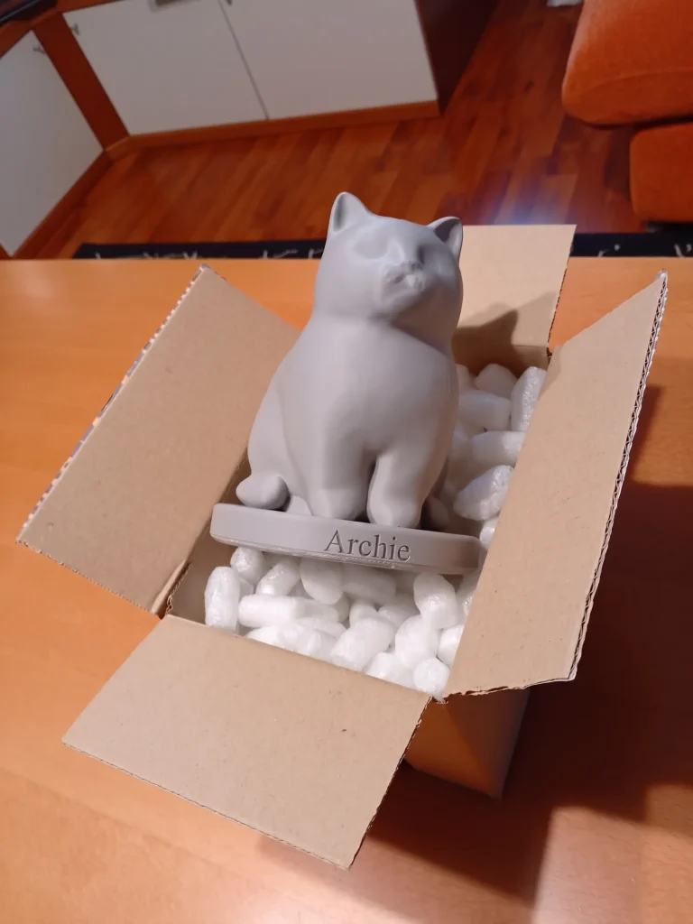 Domestic Shorthair Cat Urn — Extra-Fine 3D Printed Memorial for Ashes | Free Name Engraving photo review