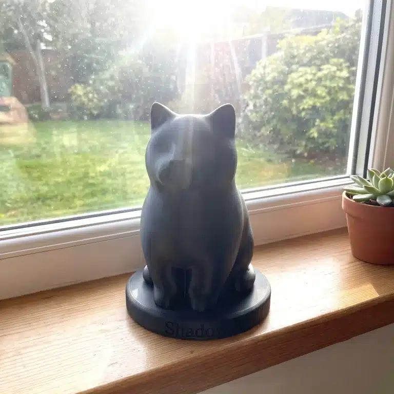 Domestic Shorthair Cat Urn — Extra-Fine 3D Printed Memorial for Ashes | Free Name Engraving photo review