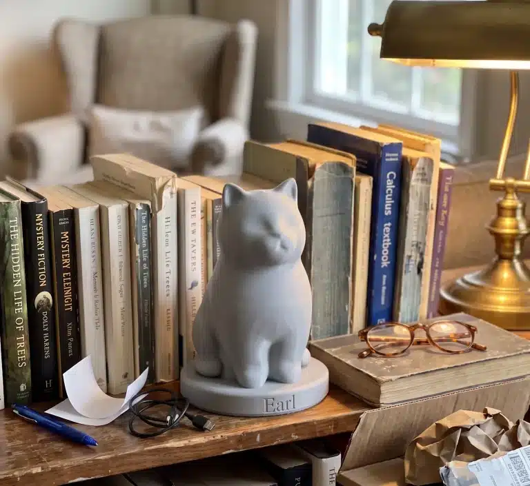 Domestic Shorthair Cat Urn — Extra-Fine 3D Printed Memorial for Ashes | Free Name Engraving photo review