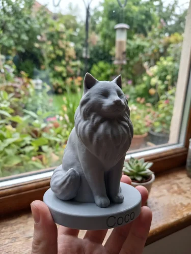 Domestic Longhair Cat Urn — Extra-Fine 3D Printed Memorial for Ashes | Free Name Engraving photo review