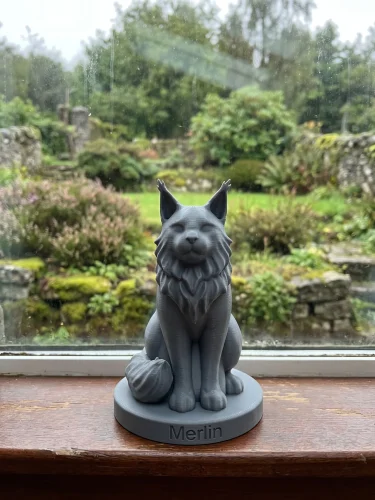 Maine Coon Cat Urn — Extra-Fine 3D Printed Memorial for Ashes | Free Name Engraving photo review