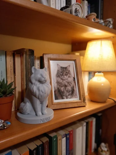 Domestic Longhair Cat Urn — Extra-Fine 3D Printed Memorial for Ashes | Free Name Engraving photo review