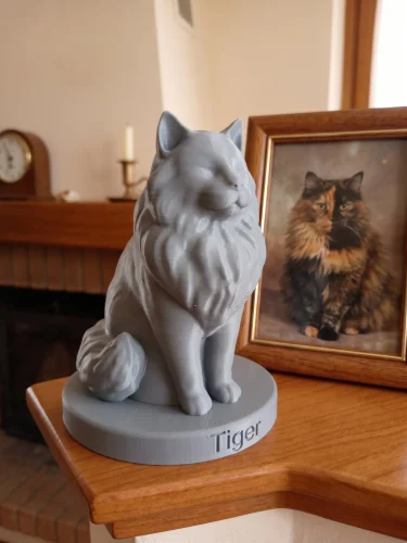 Domestic Longhair Cat Urn — Extra-Fine 3D Printed Memorial for Ashes | Free Name Engraving photo review