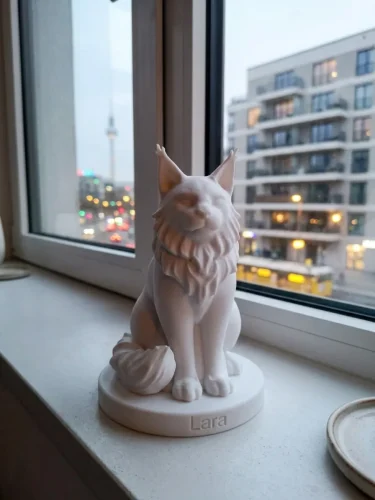 Maine Coon Cat Urn — Extra-Fine 3D Printed Memorial for Ashes | Free Name Engraving photo review
