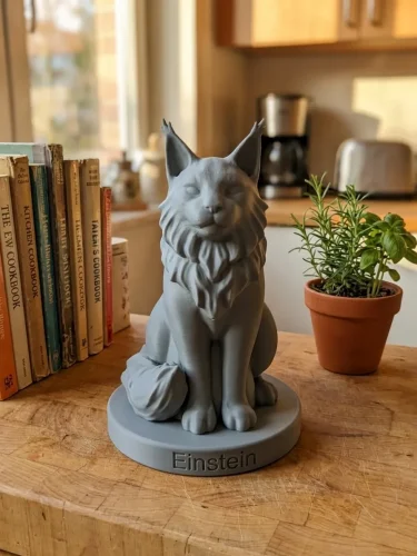 Maine Coon Cat Urn — Extra-Fine 3D Printed Memorial for Ashes | Free Name Engraving photo review